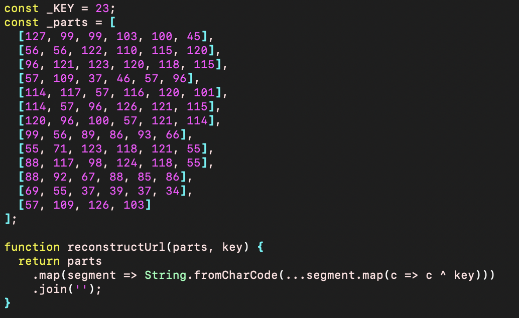 Figure 3: unique way to obfuscate next stage url